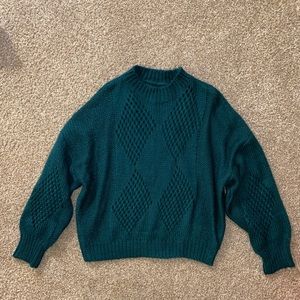 Knit sweater, green, size small.